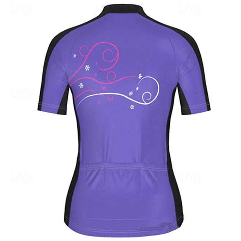 Femmes Maillot de cyclisme Manche Courte Cyclisme T-shirt Maillot Top avec 3 poches arrière VTT Vélo tout terrain Cyclisme sur route Triathlon Respirant Séchage Rapide Évacuation de l'Humidité Bandes de 2025 ? $23.19 –P3