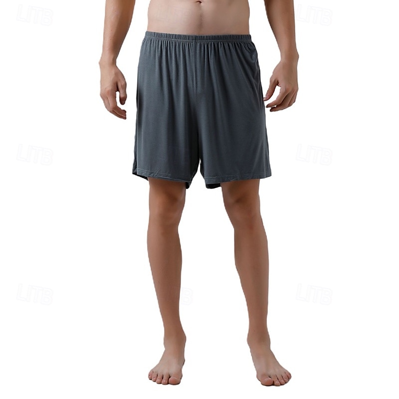 Herr Vardagsklädsel Pyjamasshorts Slät Mode Klassisk Ledigt Hem Dagligen Säng Bomull Komfort Andningsfunktion Mjuk Shorts Elastisk midja Sommar Svart Rodnande Rosa 2025 - $11.99 –P5