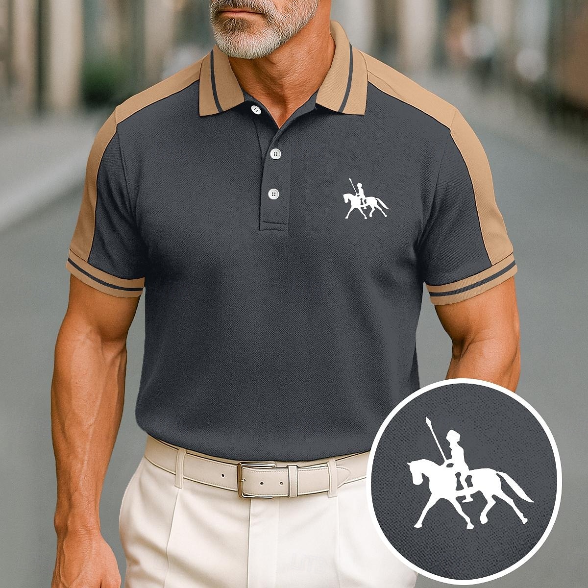 Men's Cotton Polo Shirt Golf Shirt Casual Holiday Lapel Short Sleeve Fashion Basic Color Block Patchwork Summer Regular Fit Black Wine Navy Blue Green Gray Light Blue Cotton Polo Shirt 2025 - $22.99 –P10