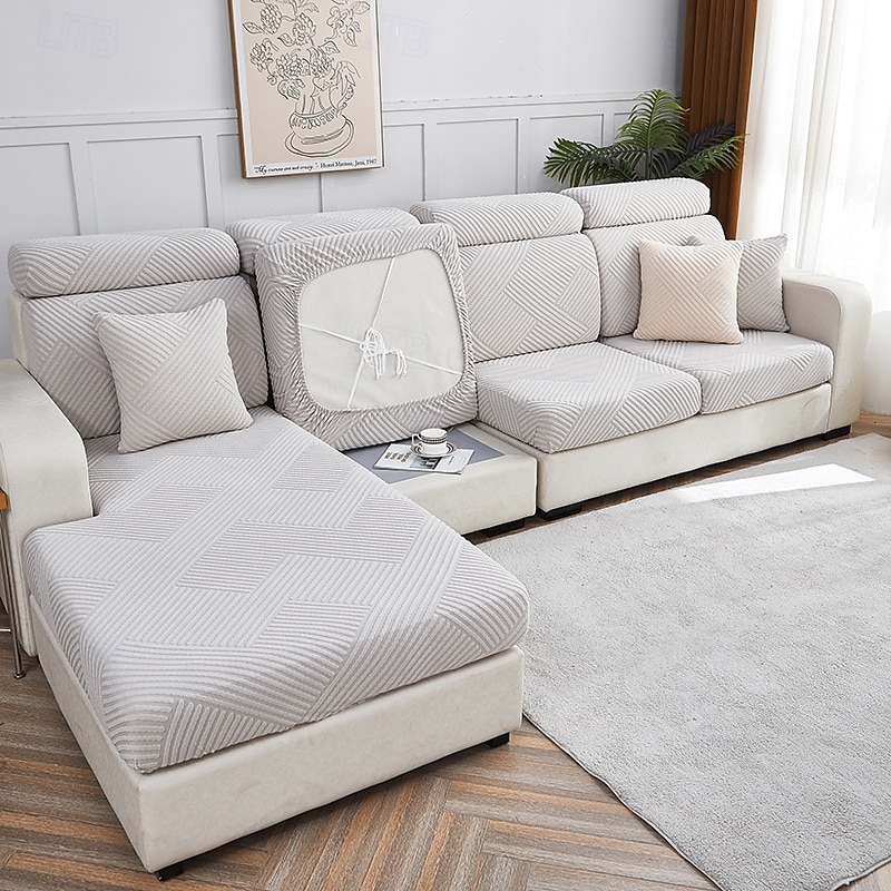 Funda de cojín elástica para sofá, funda elástica para sillón seccional, sofá de dos plazas, 4 o 3 plazas, forma de L, sólida, suave, duradera, lavable 2025 - $12.49 –P13