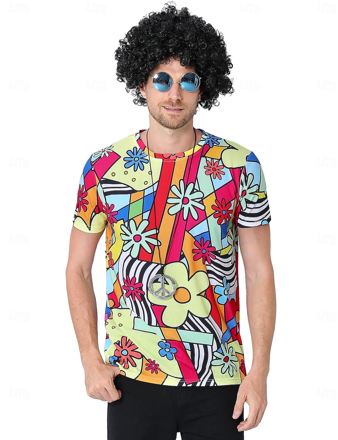 Cosplay kostuum T-Shirt Regenboog Jaren '70 Street Style T-shirt mouw Grafisch voor Voor heren Volwassenen 3D afdrukken  voor Halloween Carnaval Straat Festival 2026 - $19.49 –P1