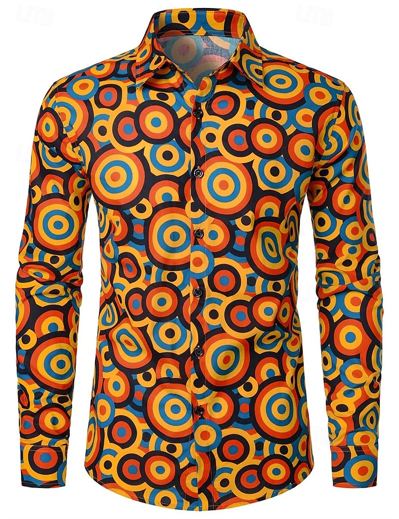 Retro Vintage 1970s Shirt Disco Geometic Psychedelic Men's Halloween Carnival Music Festival Pride Parade Pride Month Adults' Shirt 2025 - $27.99 –P3