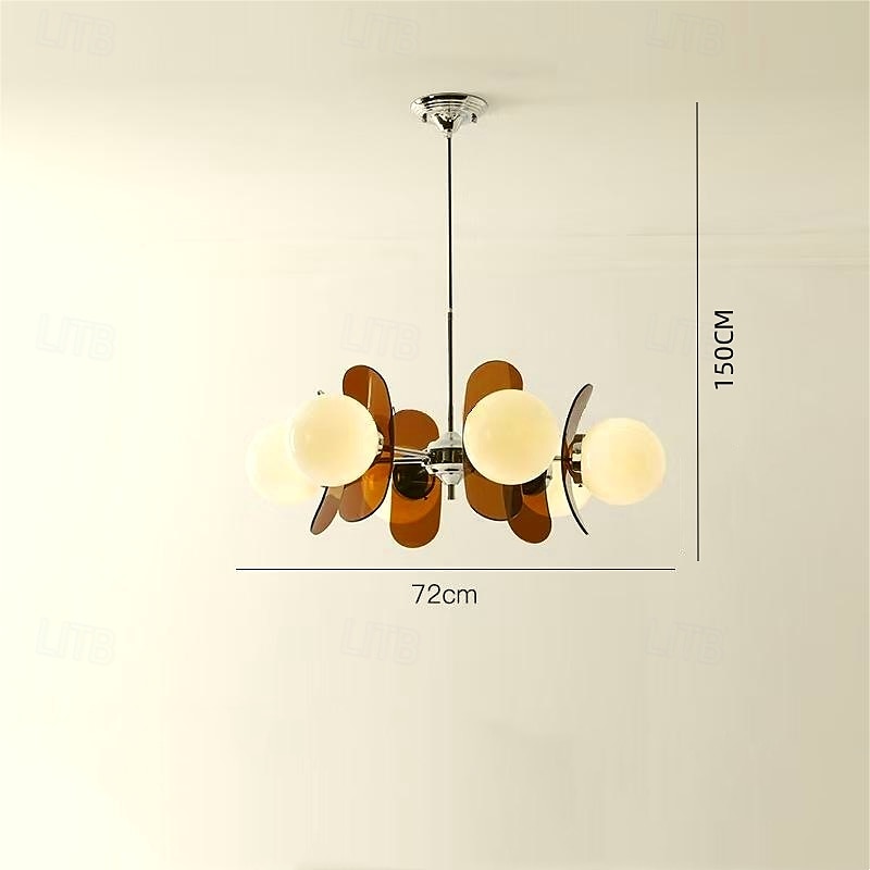 Luminária pendente LED 3/6/8 luzes, estilo moderno de meados do século, E14, lustre grande, globo branco, luminária de teto embutida em latão vintage Sputnik, luminária pendente de ilha de cozinha, de 2025 por $229.99 –P5