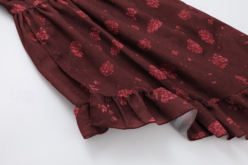 Per donna Mini Abito Abito Floreale Abito Boho Abito Stampato Abito occidentale Classico Moderno All'aperto Vacanza Ferie Vestibilità regolare Fiore Manica Corta Scollo a V Vino Estate del 2025 a $33.99 –P6