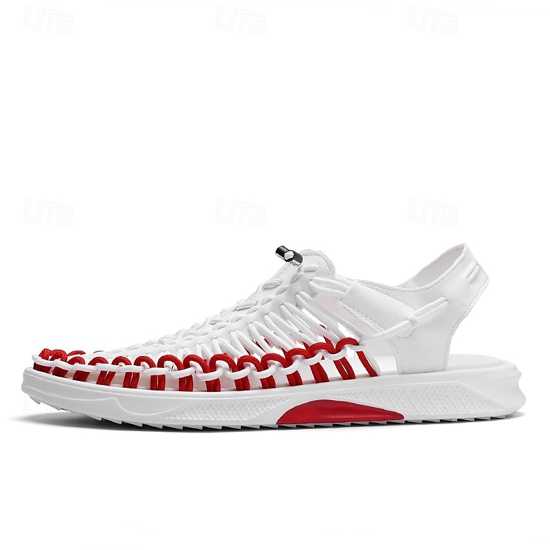 Herren-Sneaker in Rot und Marineblau, Laufschuhe mit einzigartigem Schnürdesign und gepolsterter Sohle für Sport und Freizeit 2025 - $46.99 –P7
