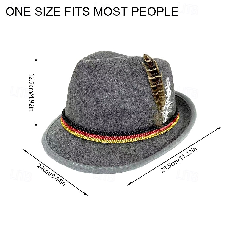 Oktoberfest Tiroler Hoed Tirolerhut Alpine Hoed Bavarian München Weiden Voor heren Carnaval Bierfestival Doek in traditionele stijl 2026 - $15.49 –P1