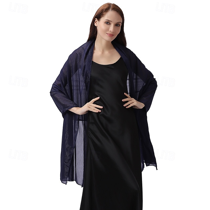 chiffonsjal til dame, aftenkjoler, mykt skjerf, formelt bryllup, brudeskjerf 2025 - $46.99 –P12