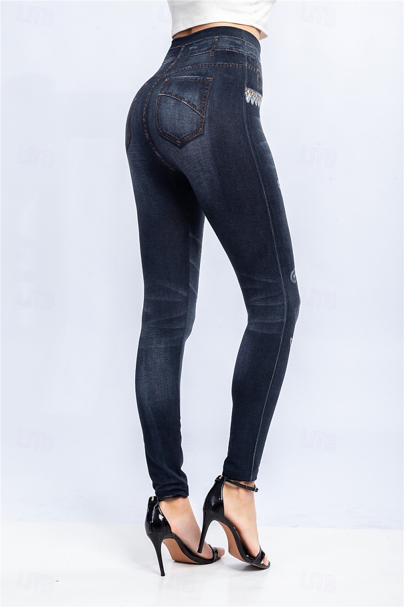 Leggings pour femmes Pantalons Impression 3D Chinos Vacances Streetwear Décontracté Longueur Complète Haute Taille Imprimé Papillon Confortable Doux Agréable Extensible Extérieur Rue Noir Bleu Été de 2025 ? $13.99 –P5