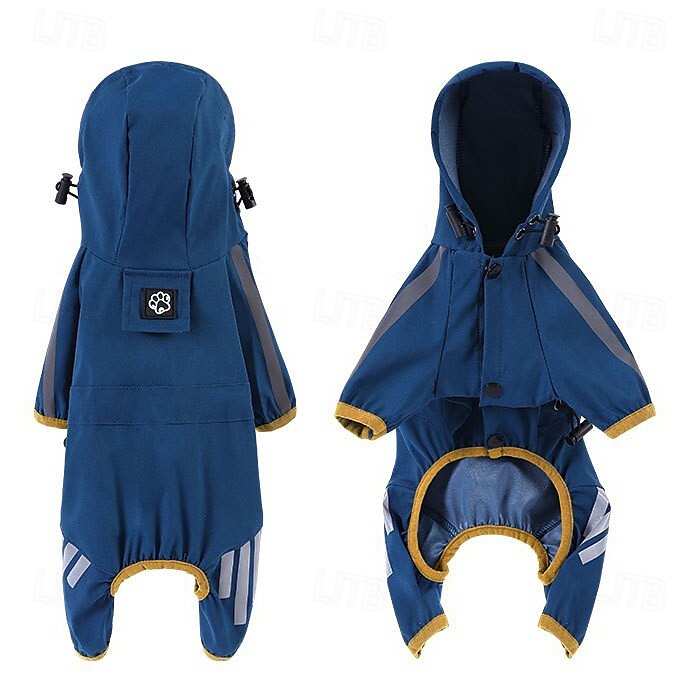Capa de chuva para cachorro, capa de chuva impermeável com capuz, capa de chuva refletiva alta para animais de estimação com furo para guia para cães pequenos, médios e grandes de 2025 por $18.49 –P8