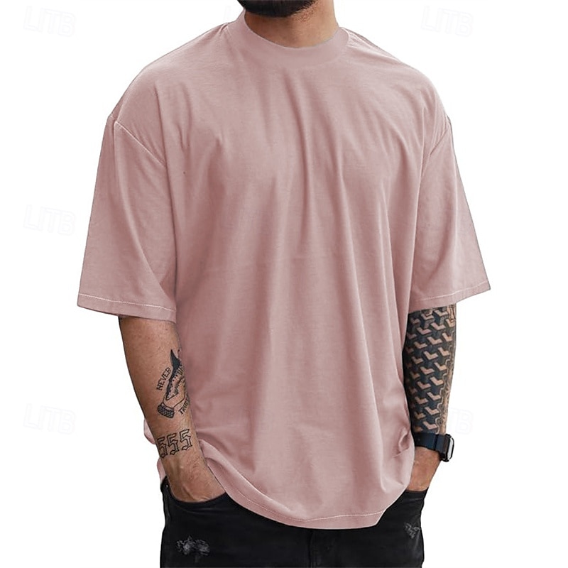 Homme T-shirt Chemise à manches courtes Manche Courte Col ras du cou Été Uni Mode Designer Basique Classique Vacances Rue Sortir Noir Blanche Jaune T-shirt haut de gamme pour homme de 2025 ? $12.99 –P4
