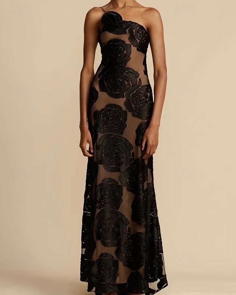 Women's Long Dress Maxi Dress Casual Dress Floral Dress Fashion Elegant Dress Outdoor Party Holiday Regular Fit Flower Sleeveless Spaghetti Strap Black Blue Purple Summer 2025 - $29.99 –P1