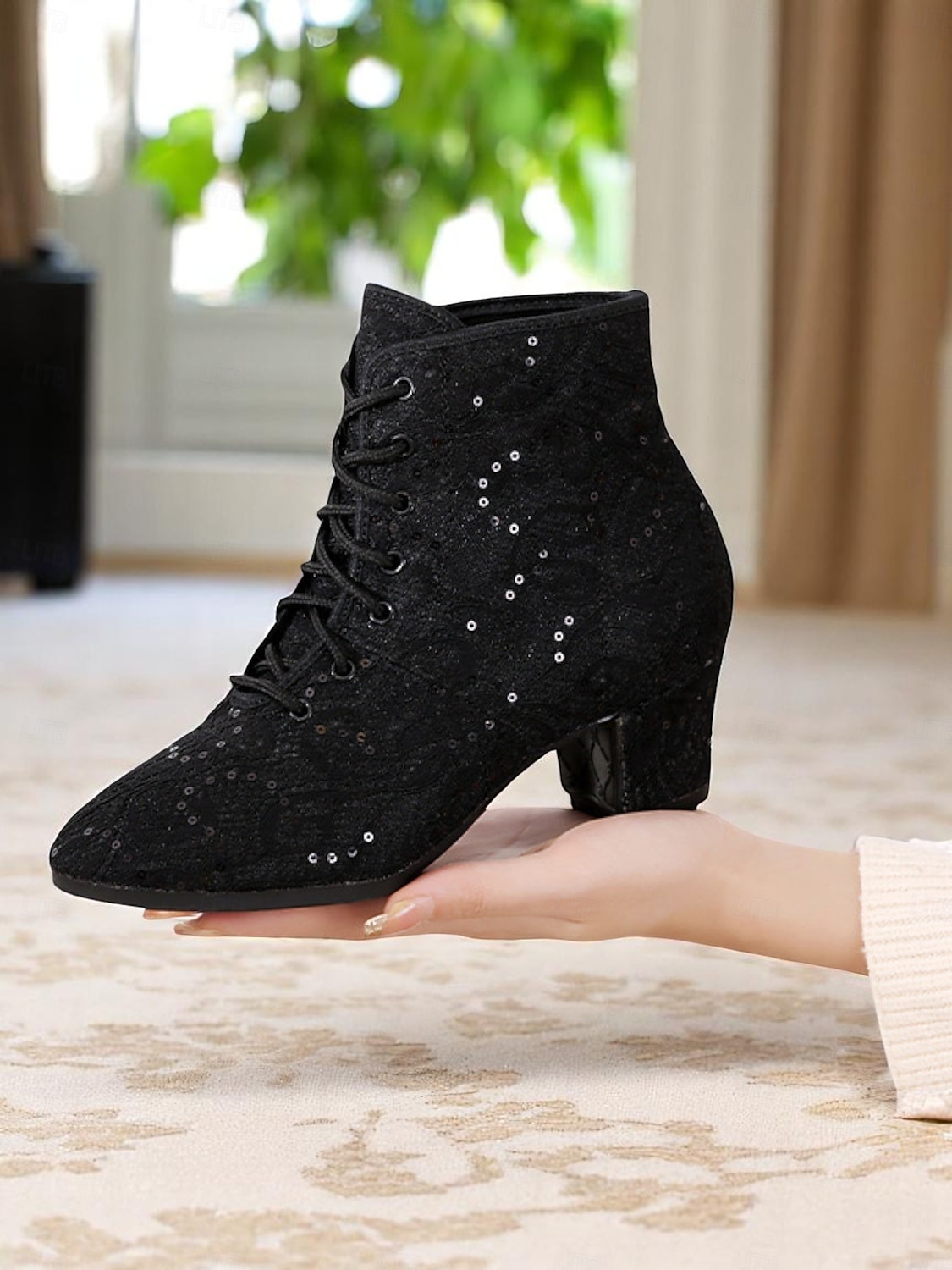 stivali da danza da donna bianchi con lacci e dettagli in strass - scarpe da palcoscenico in stile vintage per spettacoli da sala, spettacoli in costume ed eventi teatrali del 2025 a $34.99 –P1