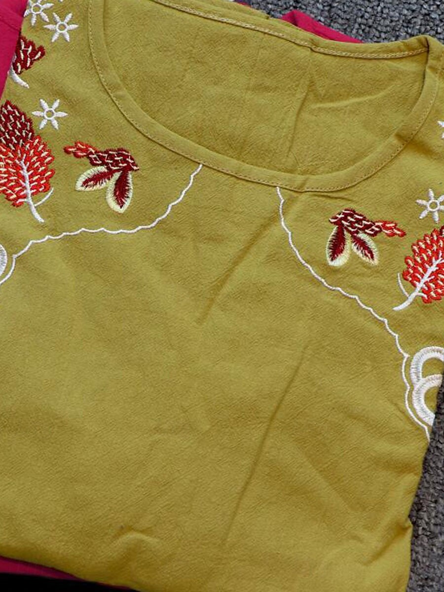 Dame Bluse Grafisk Stilfull Etnisk Fritid Langermet Crew-hals Vanlige topper Daglig Broderi Grønn Sommer Vår 2025 - $32.99 –P6