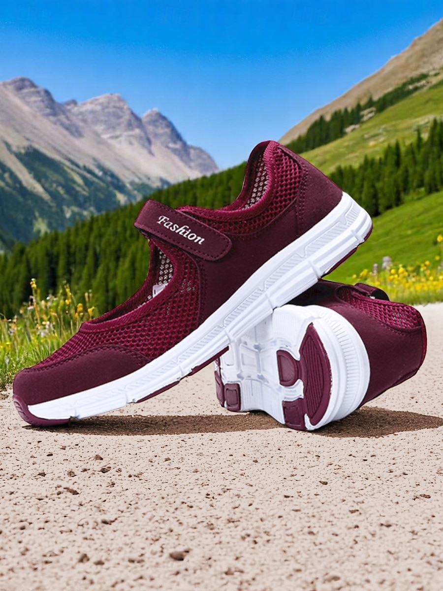 Women's Breathable Mesh Walking Shoes with Magic Tape Strap – Lightweight Athletic Flats, Great for Outdoor Fitness, Travel Hikes, Casual Errands & Active Lifestyles 2026 - $24.99 –P5