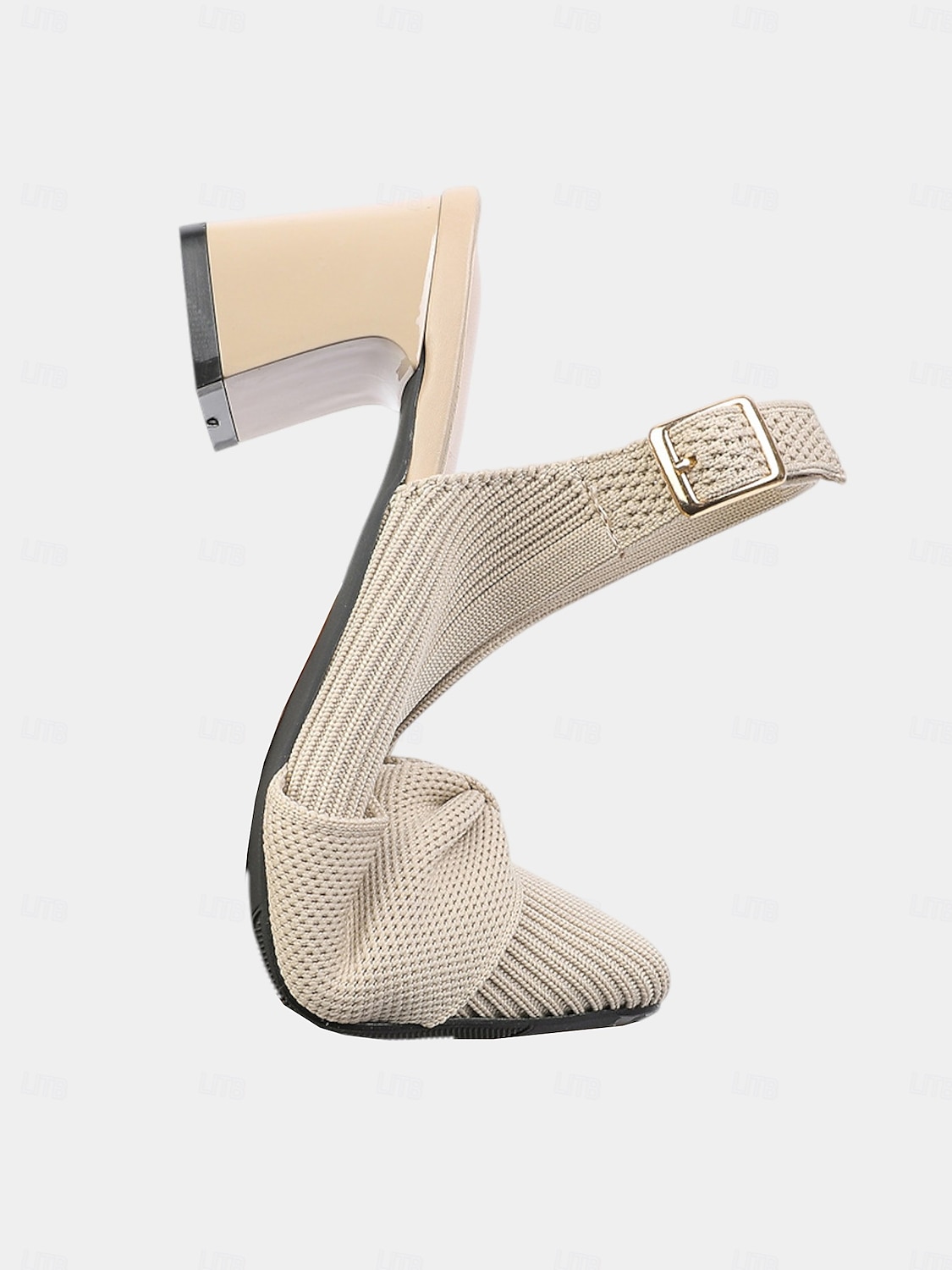 Scarpe con tacco a spillo verdi da donna con dettaglio fiocco – tacchi bassi traspiranti in Flyknit per spostamenti primaverili, ufficio e outfit casual chic del 2026 a $42.99 –P4