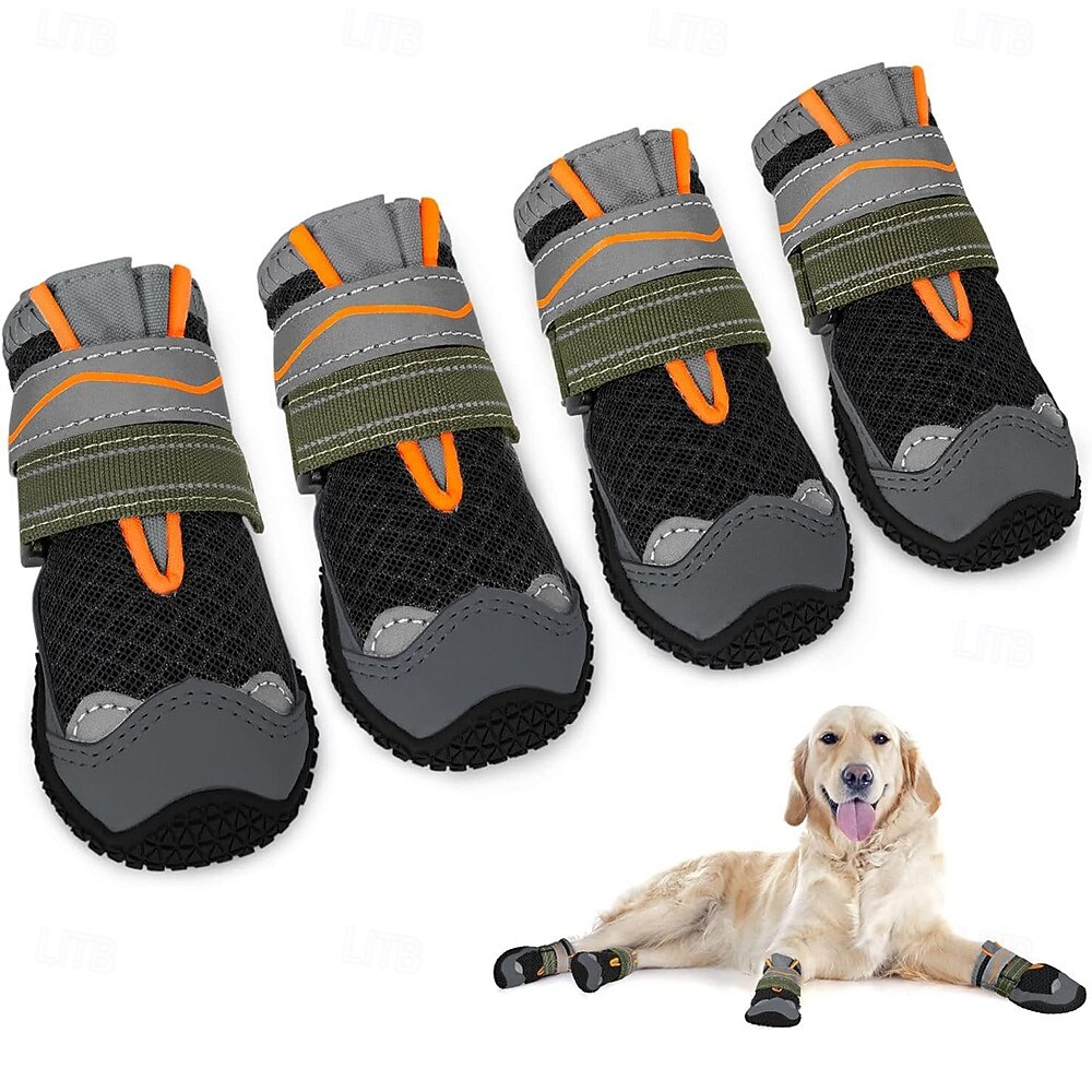 hundesko for store, små og mellomstore hunder - pustende hundestøvler for sommeren, varme, fortau, potebeskyttere for utendørs turgåing, vinter, snø, sklisikre gummisko til hund for tregulv 2026 - $36.99 –P6