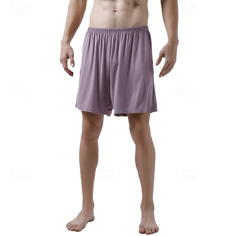 Herr Vardagsklädsel Pyjamasshorts Slät Mode Klassisk Ledigt Hem Dagligen Säng Bomull Komfort Andningsfunktion Mjuk Shorts Elastisk midja Sommar Svart Rodnande Rosa 2025 - $11.99 –P7