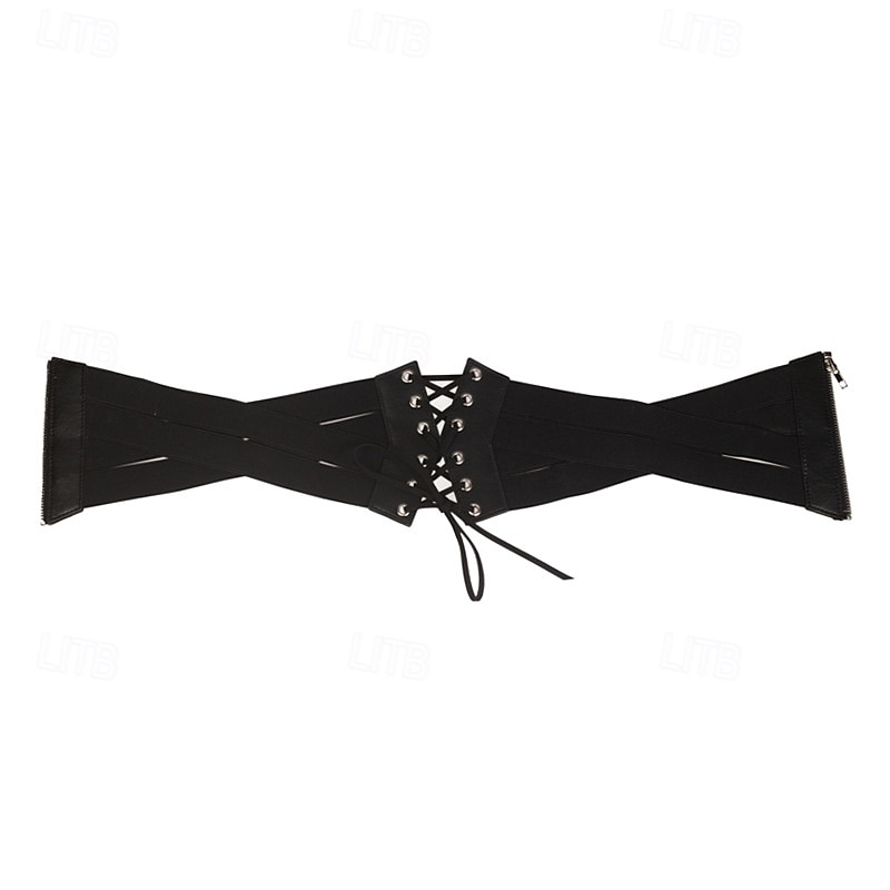 Mujer Cinturón PU Negro Cinturón Ancho Calle Festivos Puntos Redondos 2025 - $15.99 –P5