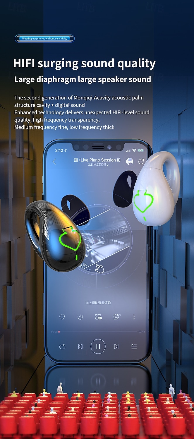 AX11 TWS Ear Clip Wireless Earbuds – Bluetooth 5.3 Headphones for Sports, Gaming, Hands-Free Calls, Mobile & Travel Use for iOS Android 2025 - $20.99 –P5