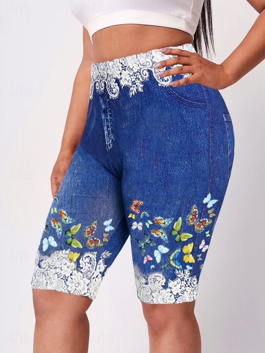 Leggings Shorts pour femmes 3D Imprimés Chinos Vacances Décontracté Collants Court Taille Haute Haute Coupe Confort Respirable Sèche Rapidement Élastique Extérieur Rue Quotidien Vin Noir Rouge Violet de 2025 ? $13.99 –P1