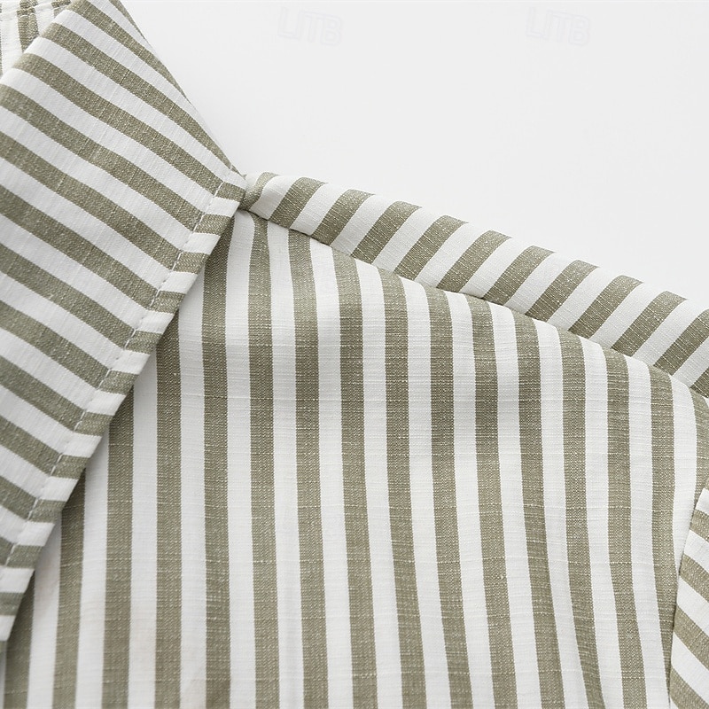 Homens jaqueta leve jaqueta de verão Jaqueta de Camisa Jaqueta de Transição Férias Diário Bolsos Verão Primavera Riscas Moda Clássico Lapela Padrão Rosa claro Azul Verde cáqui Casaco de 2025 por $30.99 –P13