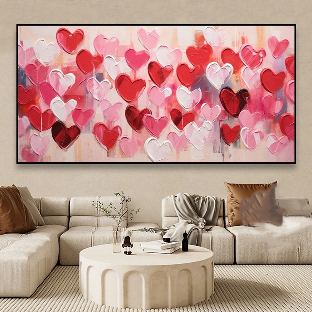 Picturi în ulei pe pânză, realizate manual cu textură abstractă, cu diagramă cardiacă, realizate manual de Mintura, decorațiuni de perete, imagine modernă pentru decorul casei, fără ramă, neîntinsă 2025 - $83.99 –P2