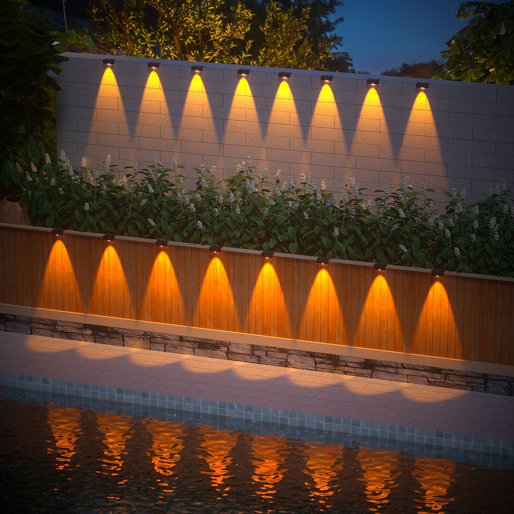 4/8 sztuk lamp solarnych LED na ścianę zewnętrzną IP65 wodoodporna lampa ścienna do domu, ogrodu, schodów, ogrodzenia, basenu, ogrodu, oświetlenia dekoracyjnego 2026 - $23.99 –P6