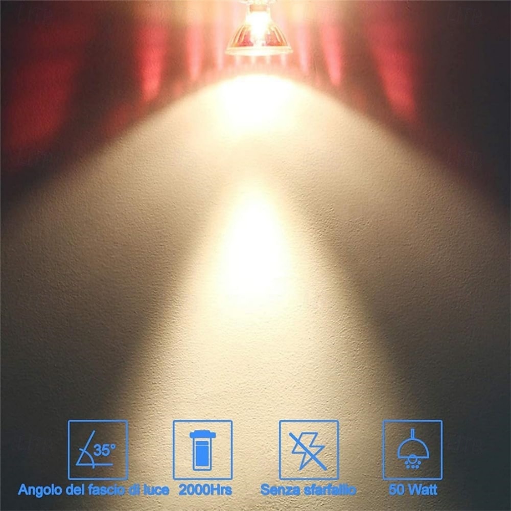 MR16 Halogen Bulb 12V 35W 50W Dimmable GU5.3 Bi-pin Base Spotlight MR16 Bulbs with Clear Glass Cover for Landscape Lights Track Lights Fiber Optics 2700K Warm White 6pcs 2026 - $12.99 –P3