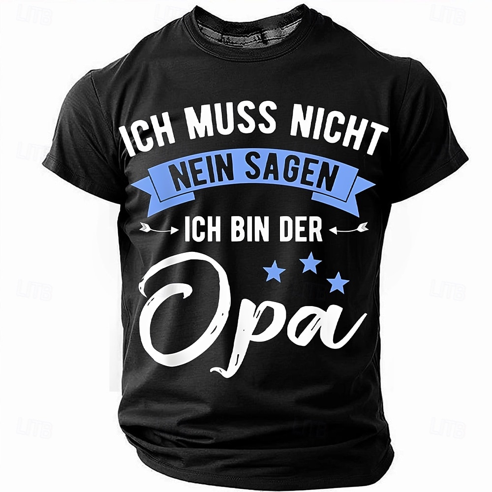 vicces póló német szöveggel "ich muss nicht nein sagen ich bin der opa" német nyelv, fekete piros zöld nyár tavasz minden évszak ruházat ruházat s m l xl xxl xxxl 2025 - $18.99 –P1