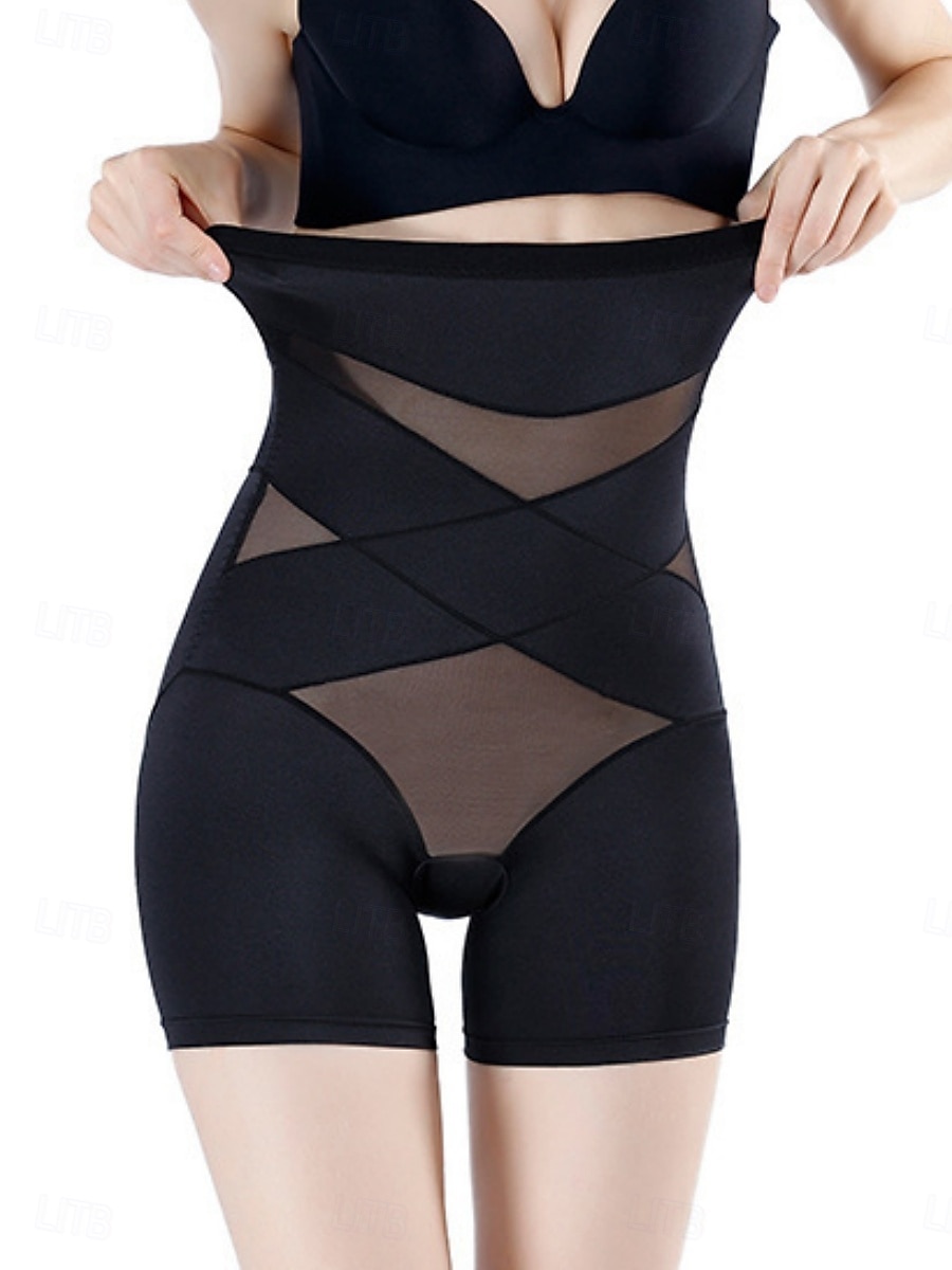 Ženská shapewear krátká jednobarevná vysoký pas jednoduše elastický pas pohodlné měkké pohodlné elastické jóga černá purpurová béžová léto jaro regular fit 2025 - $13.99 –P1