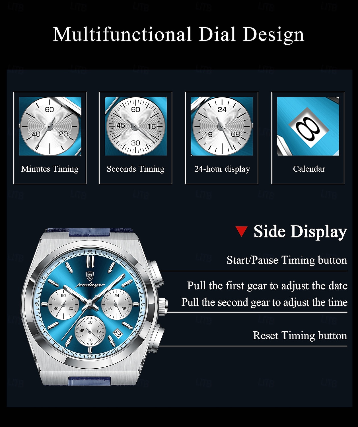 2026年 メンズクォーツウォッチ ビジネス 発光 日付 防水 レザー ストラップウォッチ  コレクション – $38.99 –P6