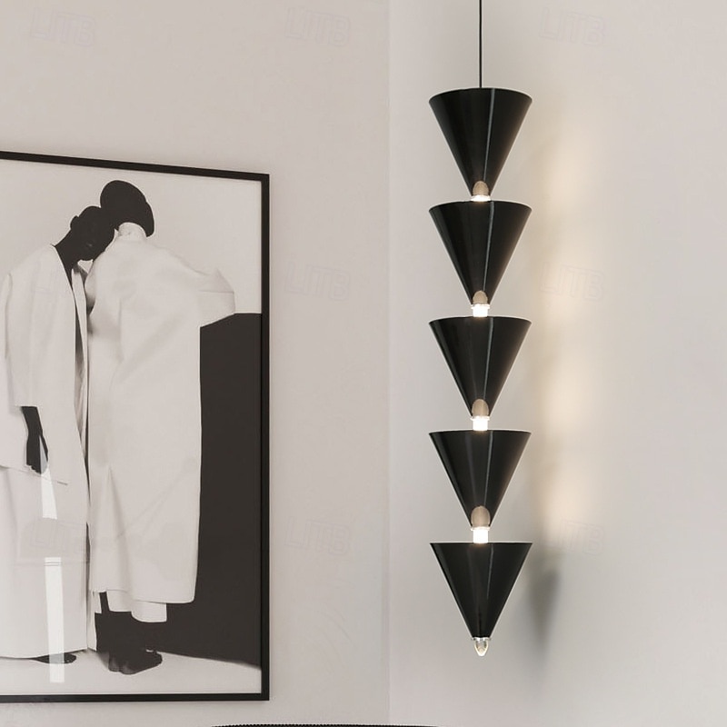 Lampada a sospensione a LED moderna, lampada da comodino nera, 17*85 cm, design lineare, finiture in metallo verniciato, moderna, 220-240 V, 110-120 V del 2025 a $349.99 –P4