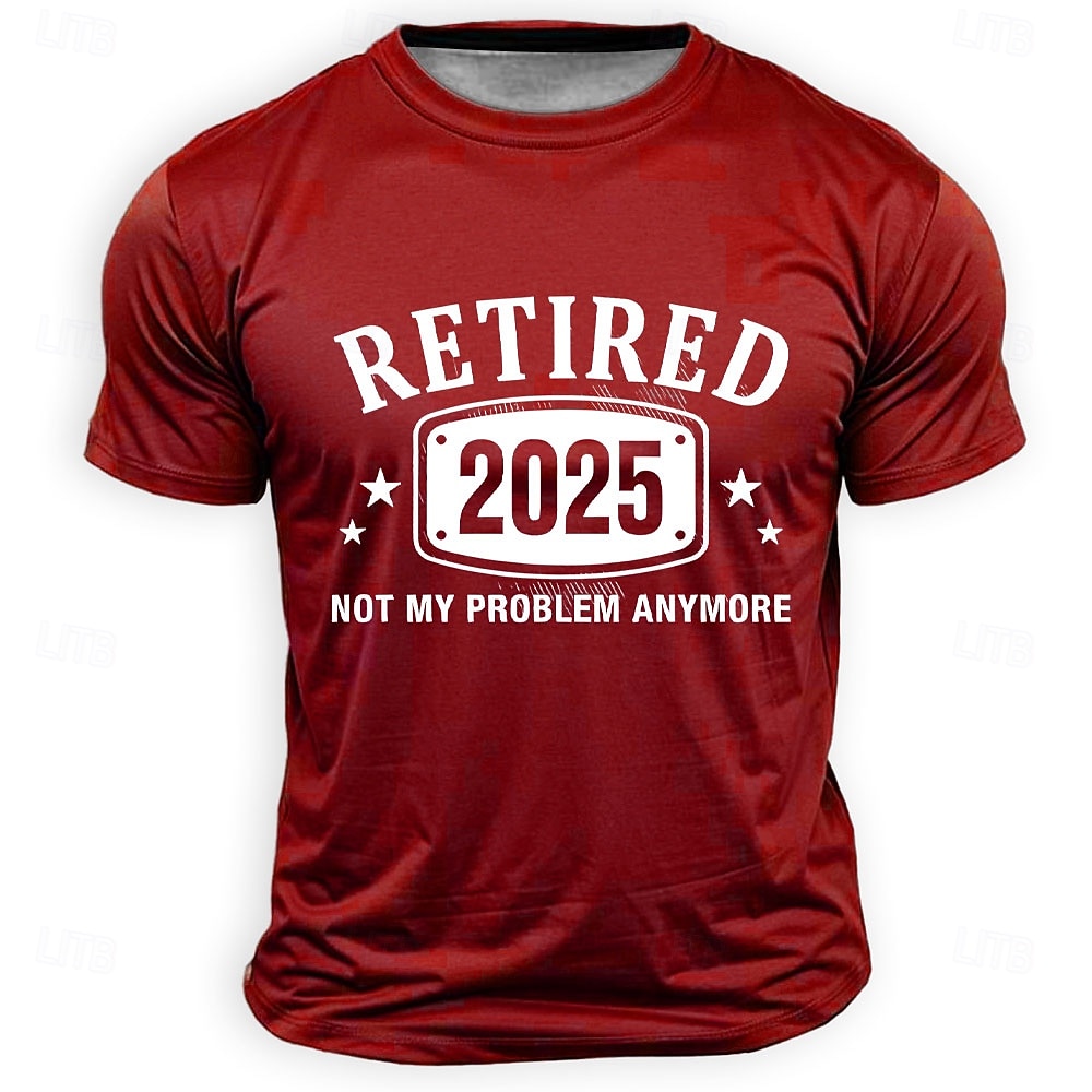 Men's Retired 2025 T-Shirt Not My Problem Anymore Short Sleeve Navy Blue Work Humor Tee 2026 - $19.49 –P4