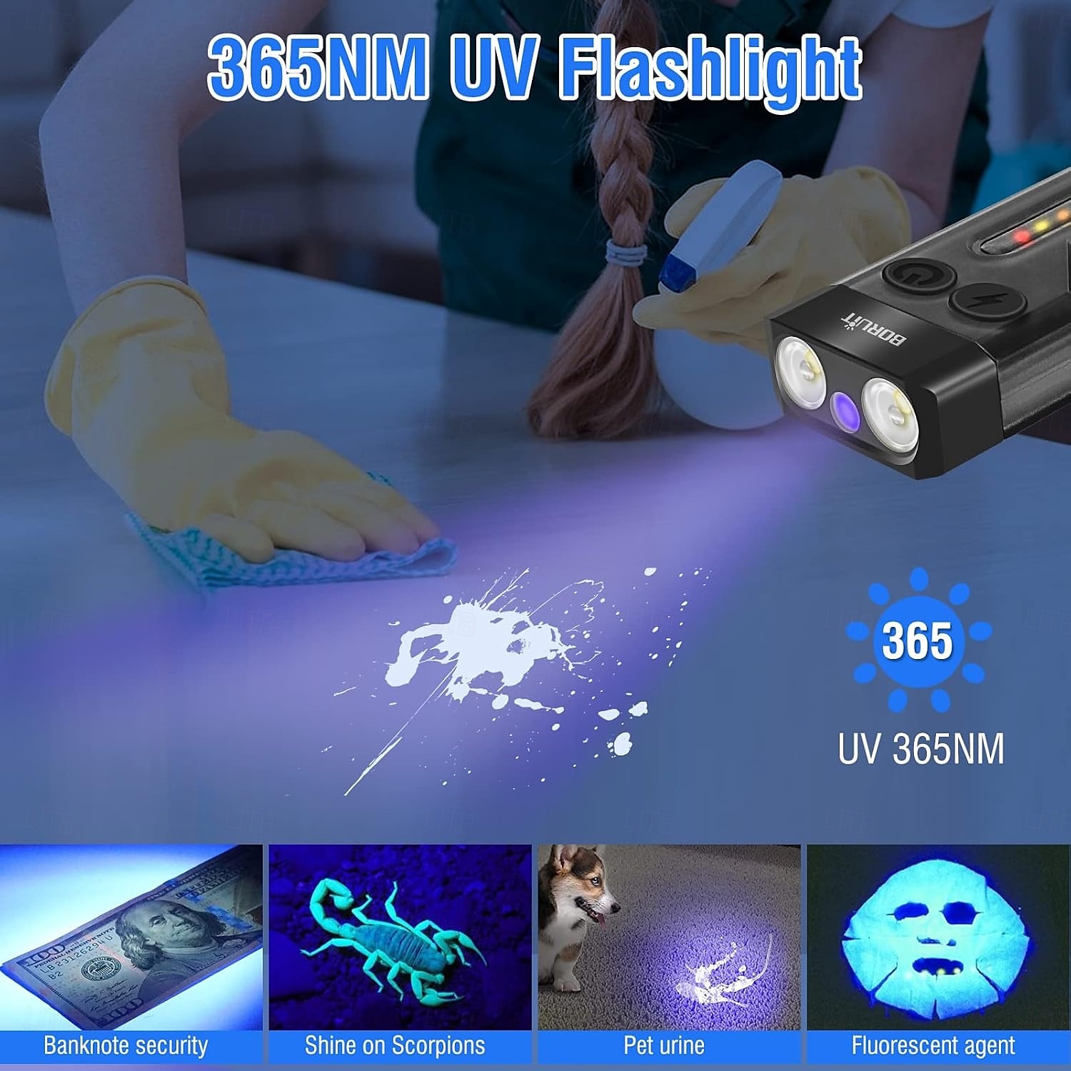 LED Flashlight Small Powerful EDC Super Bright 1000 LM LED Keychain Flash Light with 365nm UV Red Green Blue Light Mini Pocket COB Side Tail Magnet Beeping Sound 14 Modes 2025 - $42.99 –P12