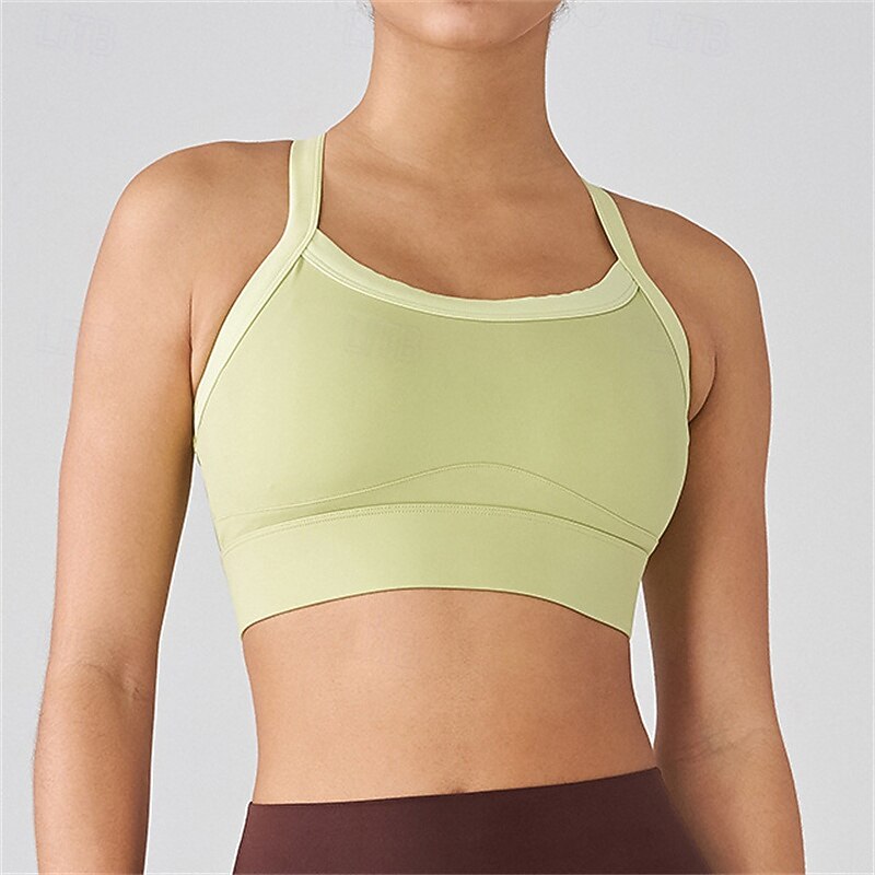 Mujer sujetador de tenis Sujetadores de Deporte A Prueba de Golpes Dispersor de humedad Transpirable Tenis Golf pepinillo Cuello halter Negro Blanco Azul Ropa de tenis 2025 - $21.99 –P6