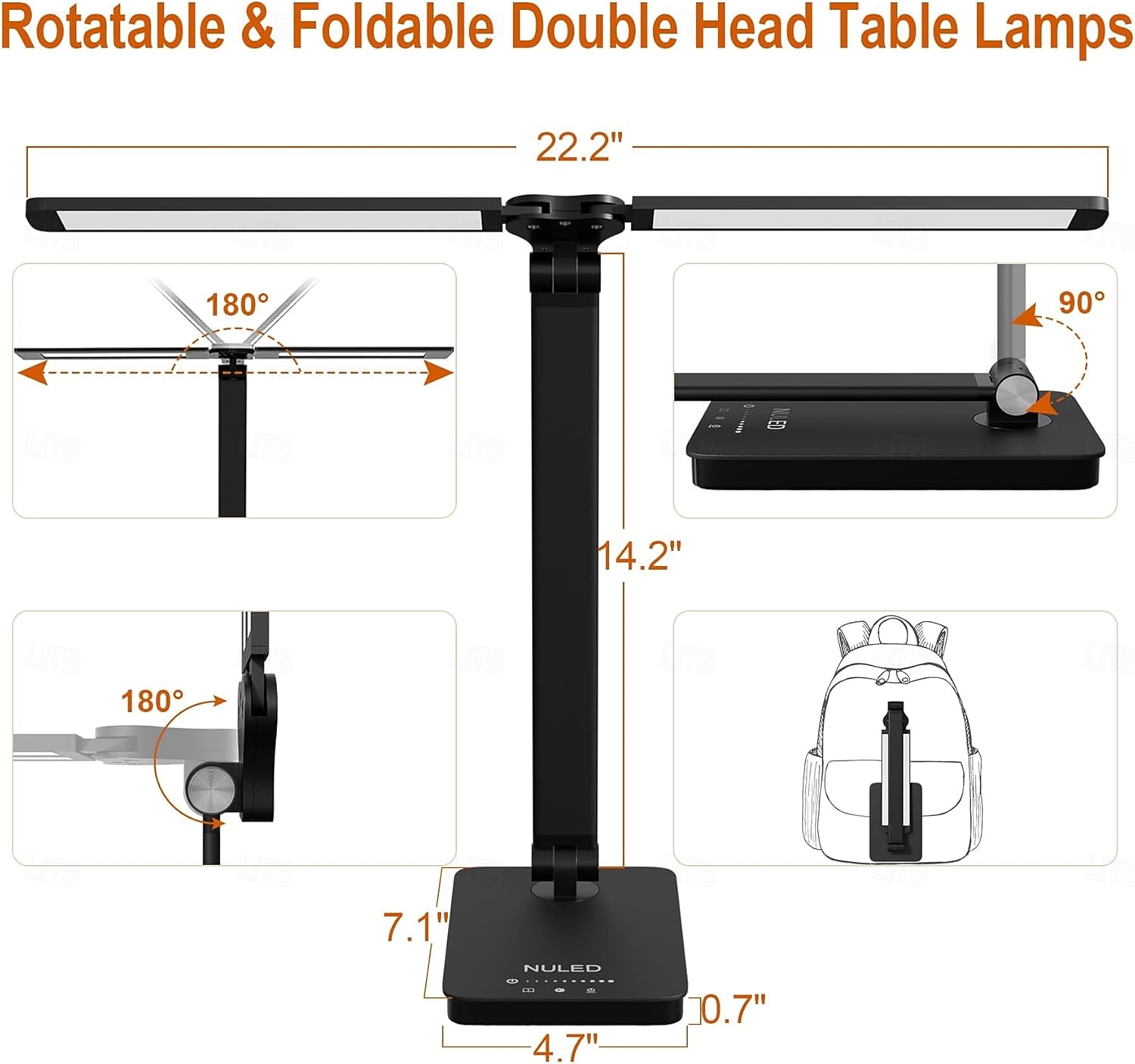 Double Head LED Desk Lamp Dimmable Touch Control and 5 Lighting Modes Dual Swing Arms USB Charging Ports Eye-Caring Table Lamps for Upright Piano Music Stand Nail Home & Office 2026 - $43.99 –P15