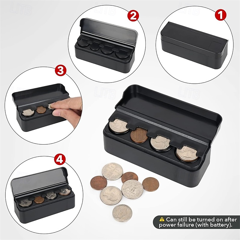 Car Coin Holder Organizer – Spring-Loaded Coin Storage Box for Penny, Nickel, Dime, Quarter – Compact Dashboard Change Holder for Cars, Trucks, SUVs 2025 - $11.99 –P4