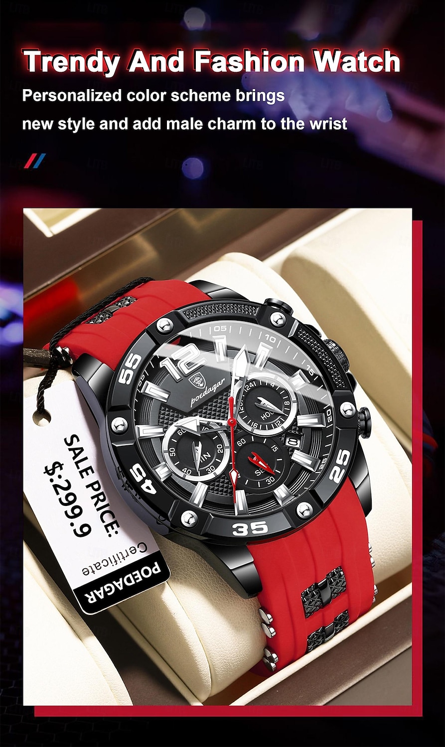 912 New Multi functional Fashion Luxury Men's Waterproof Night Light Watch Silicone Strap Quartz Men's Watch 2025 - $35.99 –P2