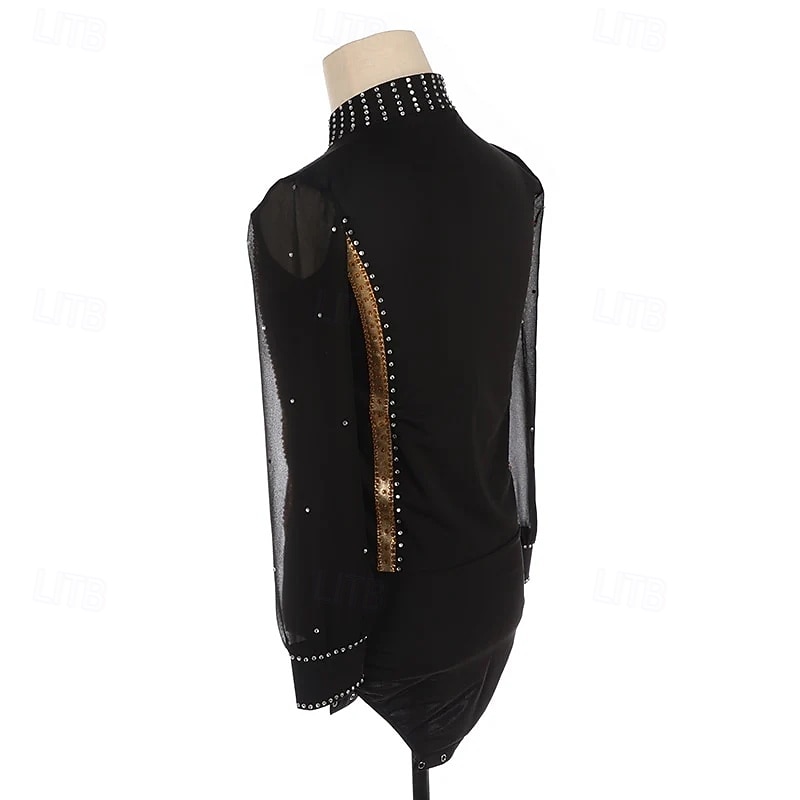 Men's Boys Figure Skating Costumes High Elasticity Training Competition Skating Wear Classic Crystal / Rhinestone Long Sleeve Ice Skating Figure Skating 2026 - $292.99 –P2
