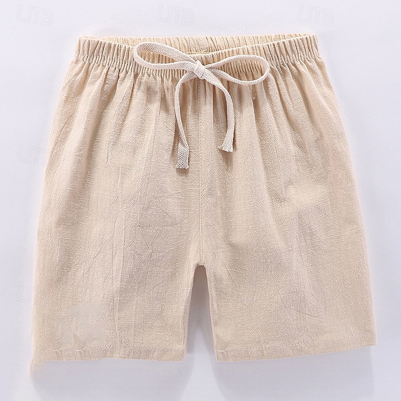 Barn Pojkar Shorts Ensfärgat Mjukt Komfort Shorts Utomhus Grundläggande Svart Gul Vin Mid midja 2025 - $4.99 –P6