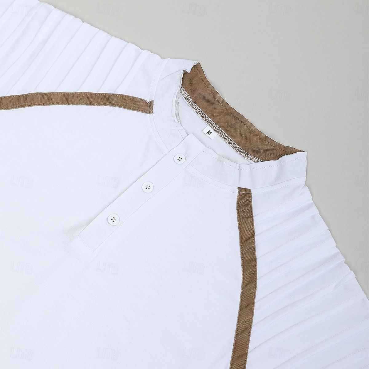 Per uomo Maglia Henley Manica Corta Maniche Corte Henley Estate Semplice Sottile pieghettato Moda Designer Casual Patchwork Pieghe All'aperto Vacanza Casuale Bianco Blu marino Kaki Maglietta Top per del 2025 a $22.99 –P10