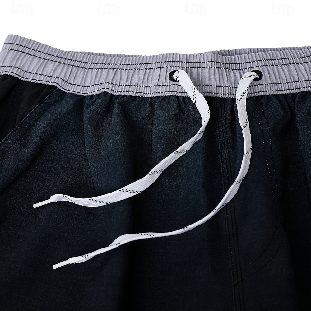Homens Calção Shorts de praia Com Cordão Bloco de cor Respirável Secagem Rápida Comprimento do joelho Ao ar livre Férias Casa Férias Estilo Étnico Preto+Cinzento Vermelho Escuro Com Stretch de 2025 por $16.49 –P8