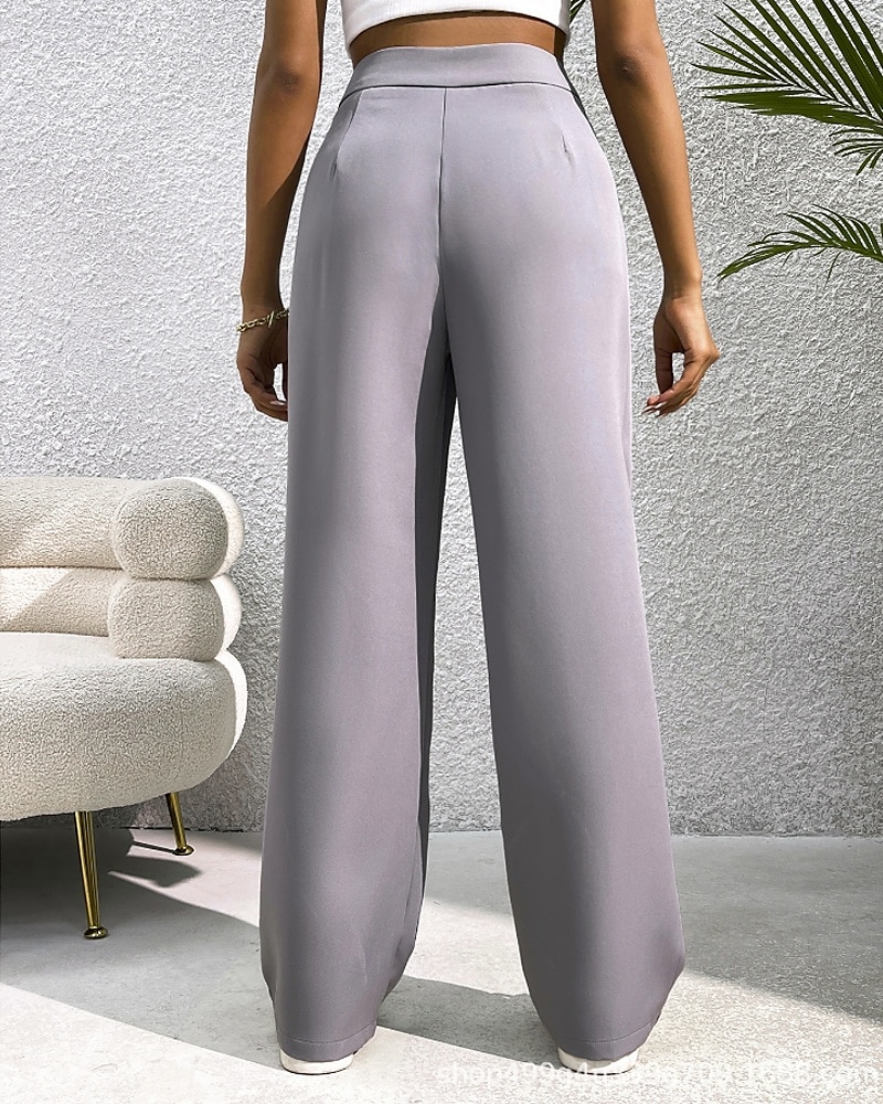 Per donna Gamba larga Pantaloni Eleganti Pantaloni Elegante Lunghezza intera Naturale Semplice Tasca Comodo All'aperto Confortevole All'aperto Ferie Weekend Verde mela Vinaccia Verde translucido del 2025 a $22.99 –P3