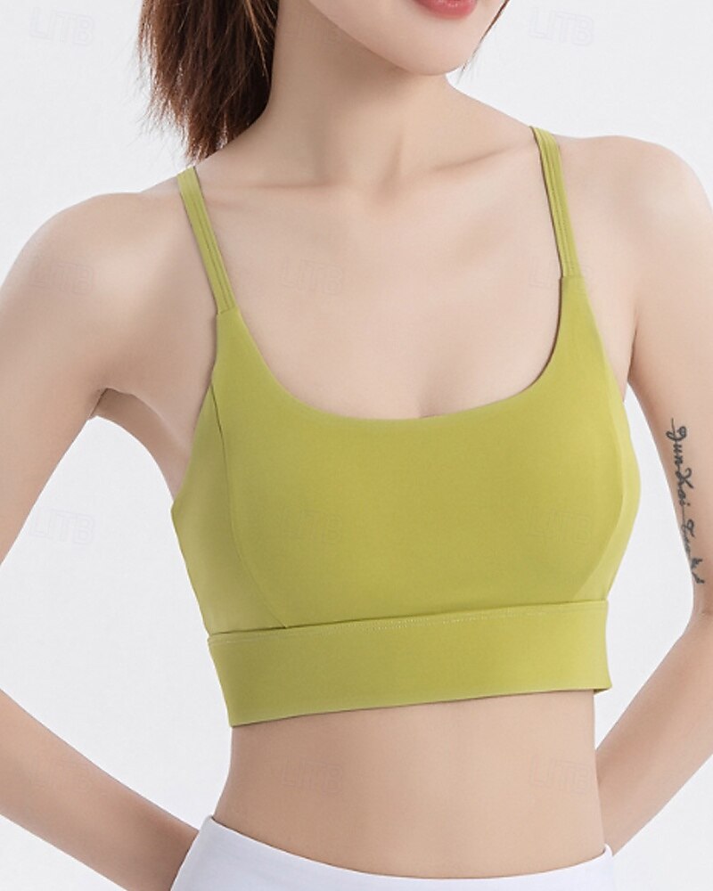Femmes Couleur Unie Soutien-gorge de tennis Sans manches Dos nu Résistant aux Chocs Évacuation de l'Humidité Respirant Tennis Le golf Jogging Col en U Dos à Lanières Noir Blanche Jaune Vêtements de de 2025 ? $23.99 –P2