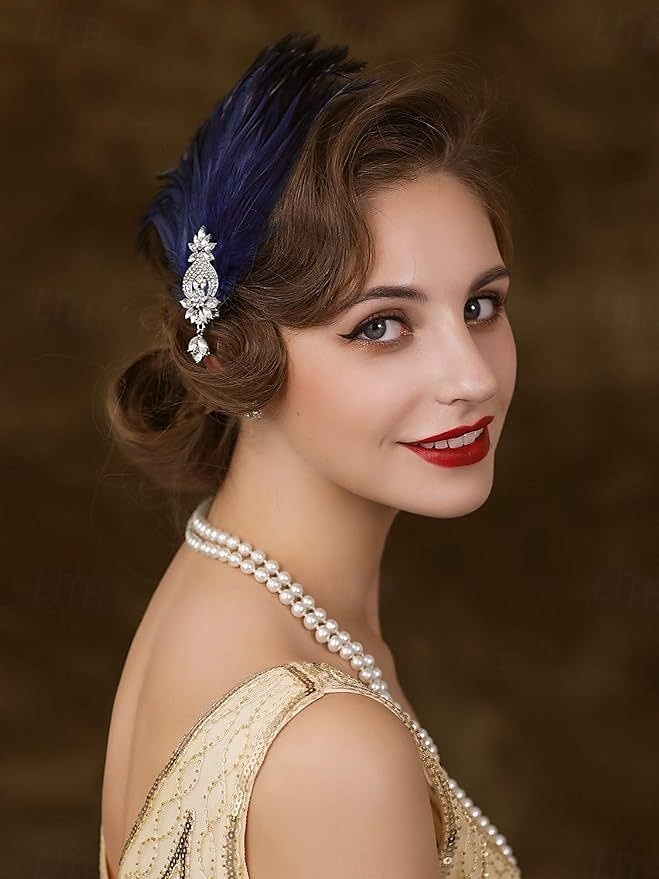 Retró Ordító 20-as évek 1920-as évek Fejpánt A nagy Gatsby Flapper lány Toll Női Mindszentek napja Farsang Esküvő Estély Álarcos mulatság Fejpánt 2025 - $17.99 –P5