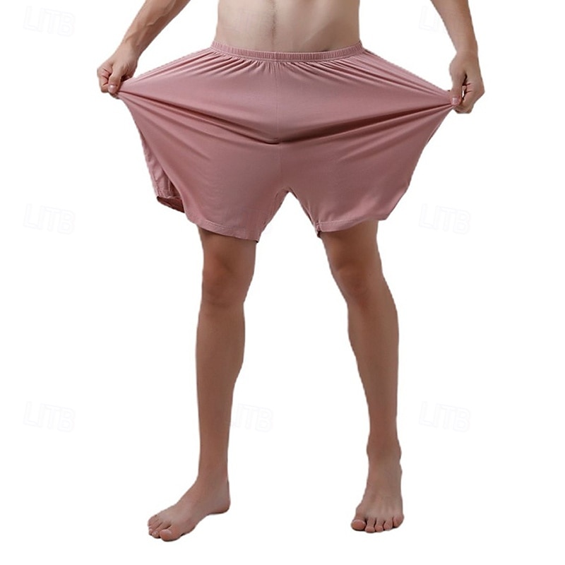 Herr Vardagsklädsel Pyjamasshorts Slät Mode Klassisk Ledigt Hem Dagligen Säng Bomull Komfort Andningsfunktion Mjuk Shorts Elastisk midja Sommar Svart Rodnande Rosa 2025 - $11.99 –P12