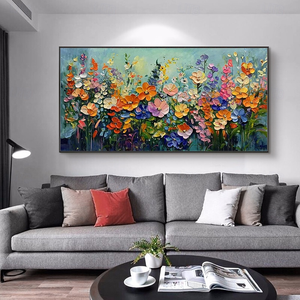 Mintura Handmade Texture Flower Oil Paintings On Canvas Wall Art Decoration Modern Abstract Picture For Home Decor Rolled Frameless Unstretched Painting 2026 - $77.99 –P1