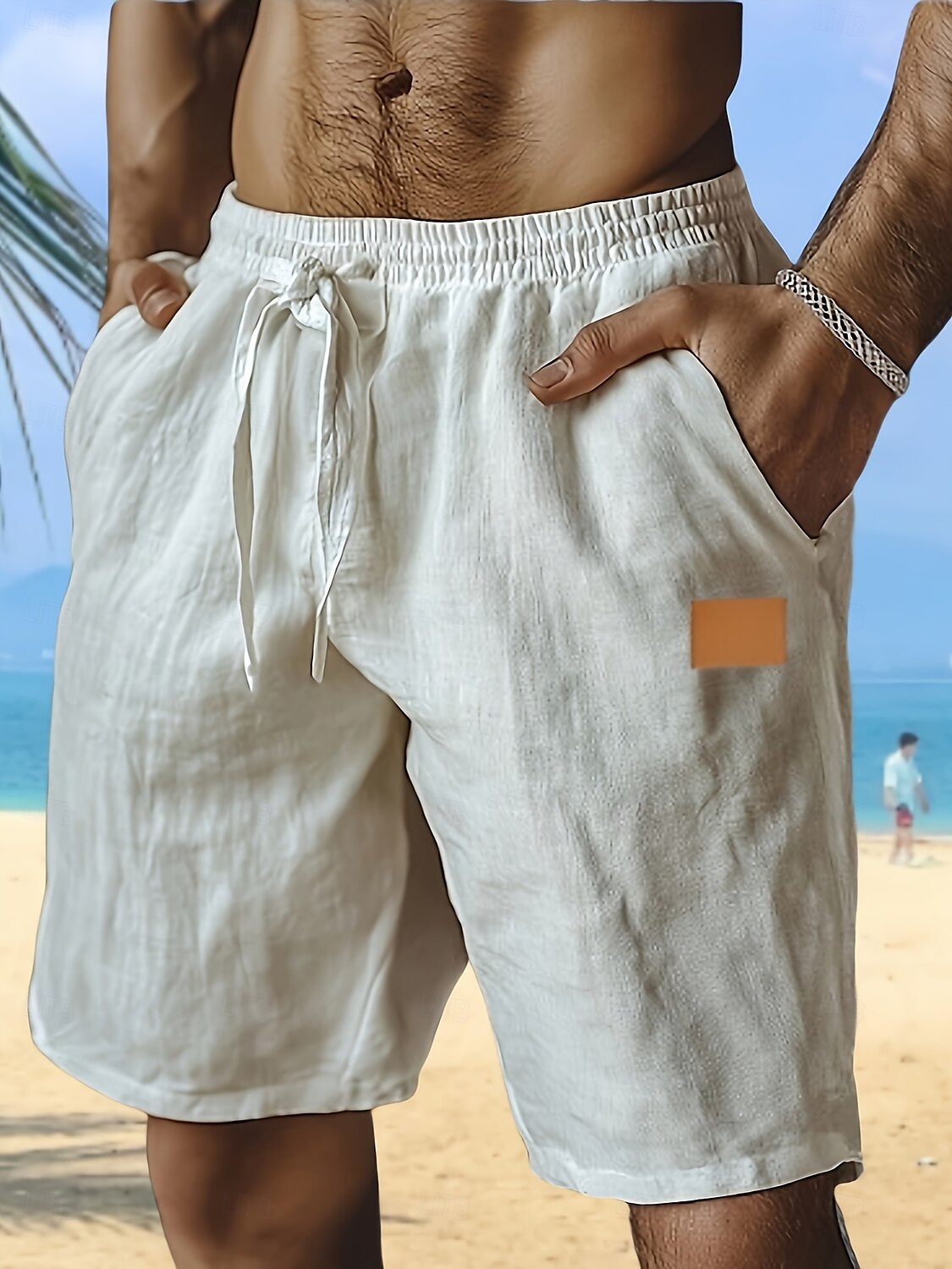 Per uomo Shorts Shorts di Lino Pantaloncini Estivi Shorts da Spiaggia Pantaloncini larghi Coulisse Elastico in vita Gamba Dritta Semplice Comodità Traspirante Lunghezza al ginocchio All'aperto Ferie del 2025 a $17.99 –P1