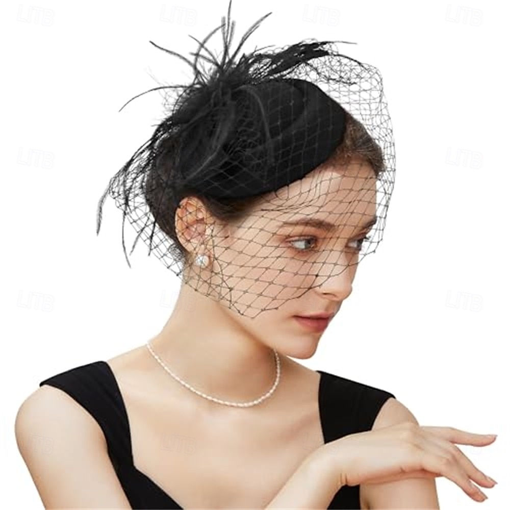 fascinator-hattu, huntu, höyhen, fascinator-teetuoksu, morsiushuntu, retrohattu, rasiahattu, derby-hatut naisille 2025 - $16.49 –P3