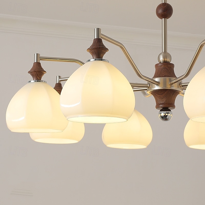 Lampadario a sospensione a LED con 3/6/8 luci, stile moderno di metà secolo, E27, grande globo bianco Sputnik, lampada da soffitto vintage in ottone a filo, lampada a sospensione per isola da cucina, del 2025 a $449.99 –P8